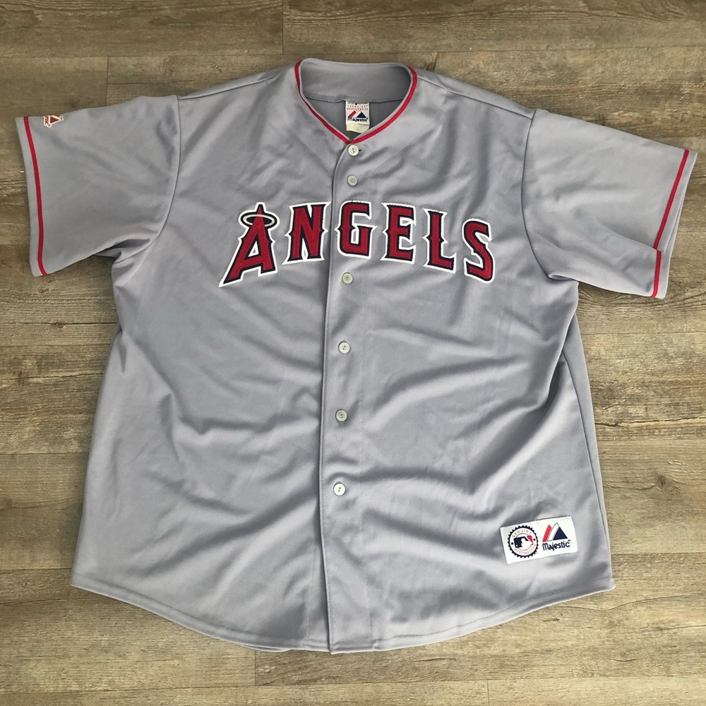 Majestic Anaheim Angels MLB Genuine Merchandise Gray Jersey Mens Size 2XL XXL